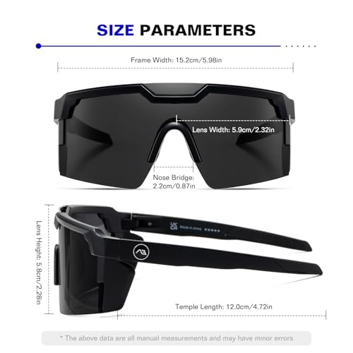 kimorn Polarized Sports Sunglasses for Men, Warp Around Goggles Sun Glasses with UV400 Protection for Driving Fishing3