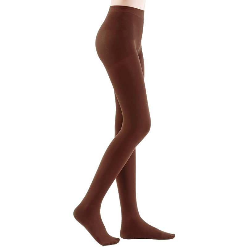 Women's Tights 70D Soft Opaque Control Top High Waist Microfiber Pantyhose with Reinforced Toes
