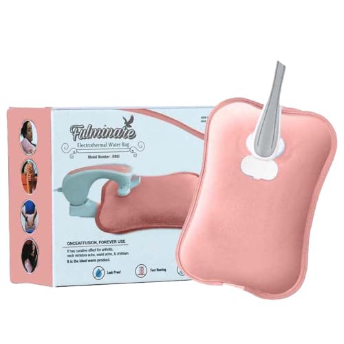 Fulminare Heating Bag Electric, Heating Pad-Heat Pouch Hot Water Bottle Bag, Dual Insulation Silicon Hot Water Bag 6 Layers Heating Pad With For Pain Relief (KING), Pink