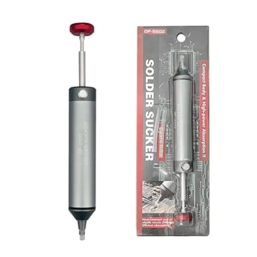Solder Sucker - No Clog Aluminum Desoldering Pump with Strong Vacuum Suction,Innovative Heat Resistant Elastic Silicone Tube(DP-SS02 +2 Pack Silicone Tubes)