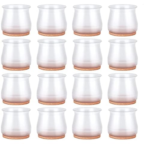 16PCS Chair Leg Protectors for Hardwood Floors , Silicone Furniture Cup Stool Leg Protection Caps Table feet Covers with Felt Pads for Protecting Floors from Scratches - Small Cover