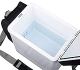 Color:Blanco y negro.Ruedas para el transporte.Cable de alimentación.Tapa con ranuras para vasos, latas y botellas.