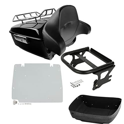 Tcmt King Tour Pack Trunk Luggage Rack Backrest Base Plate Fits For Harley Davidson Road King Road Glide Street Glide Electra Glide 1997-2008 #TOP13