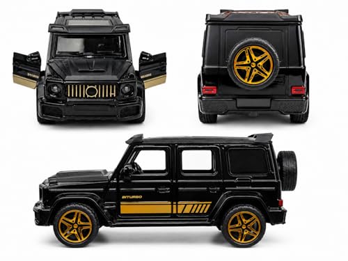 Image of Mercedes-Benz G-Class G-Wagon Diecast Alloy Metal Body Toy Car 1:36 Scale Pull Back Model SUV with Opening Doors, Hood & Tailgate Luxury Collectible Car for Kids & Adults Black