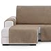 Vipalia Funda Cubre Sofa Chaise Longue Liso. Protector para Sofas Chaise Longue Brisa Izquierdo. Fundas para Sofa Protector Mascotas. Color Visón Chaise Longue Izquierda 240 cm (Visto de Frente)