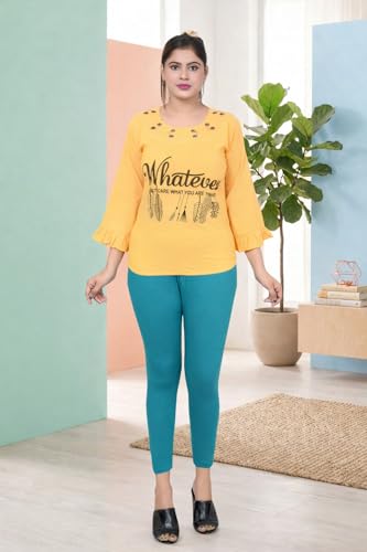 Image of Women Ankle Length Leggings Combo Pack Stretchable Comfortable Slim Fit High Waist Leggings for Women Ankle Length Soft Fabric