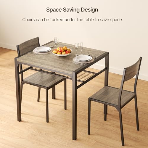 Image of Gizoon Dining Table Set for 2, 3 Piece Kitchen Table with 2 Chairs for Small Space, Apartment, Kitchen, Dining Room, Space-Saving
