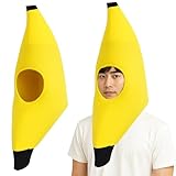 [KEKVE] 被り物 バナナ コスチューム おもしろ ハロウィン パーティー 仮装 衣装 被り物 かぶりもの さまざまなイベント パーティー 学校行事 ハロウィーンイベント ロールプレイングに適しています