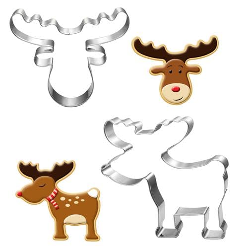 UKoosien Weihnachten Ausstechformen Set-2 Stück-9cm-Rentier Ausstecher Plätzchen Ausstecher Weihnachten für Kinder UKoosien Weihnachten Ausstechformen Set-2 Stück-9cm-Rentier Ausstecher Plätzchen Ausstecher Weihnachten für Kinder