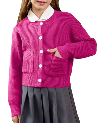 Girls Cardigan Sweater for Toddler School Uniforms