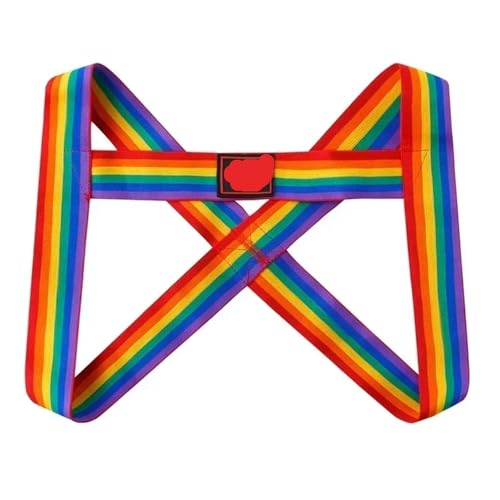 Rainbow Men Bondage Body Chest Harness Costume Male Elastic Strap Gay Lingerie Halter Neck Nightclub Hombre Hollow LGBT3