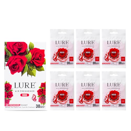 Image of LURE Gel Pocket Air Freshener For Bathroom, Toilet, Home | Germ Protection | Last Upto 30 Days - Rose 10 Gm (Pack Of 6)