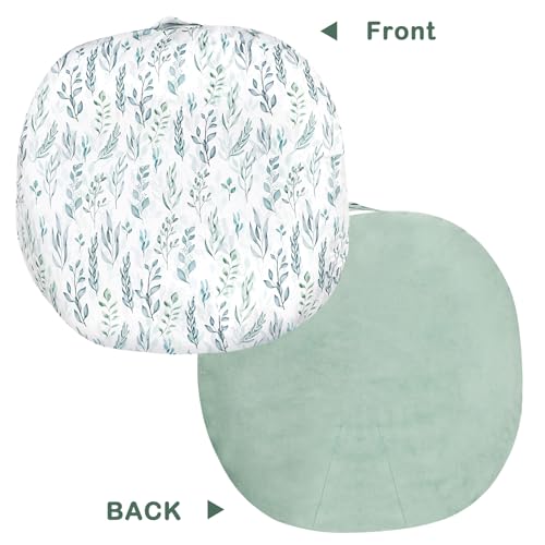 Image of Newborn Lounger Cover, Soft Comfortable Baby Lounger Cover, 1 Pack Reversible Removable Slipover for Infant Lounger Pillow, Green Leaf (Lounger not Included)