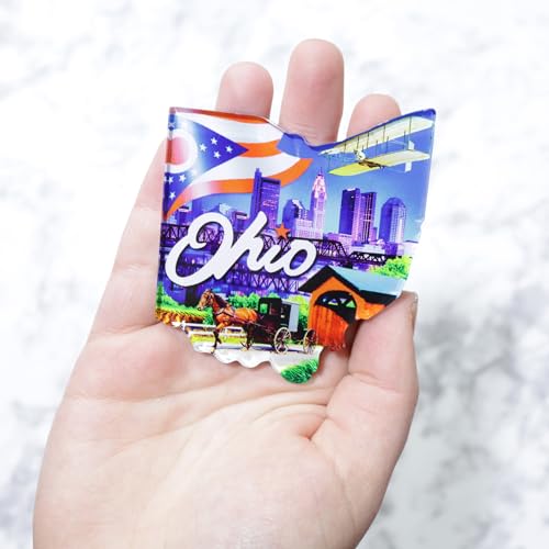 Imán decorativo acrílico Estado de Ohio 3x3.25 pulgadas miniatura 5
