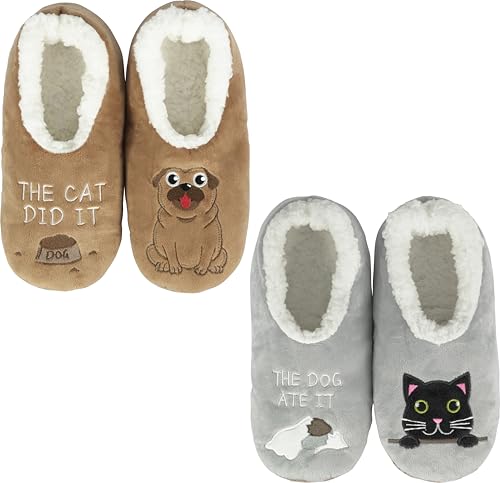Image of BenSorts Fuzzy Slipper Socks for Women Funny House Slippers with Grips | Warm Cozy Cute Socks Non Slip Gifts Thick Stocking Stuffers Christmas