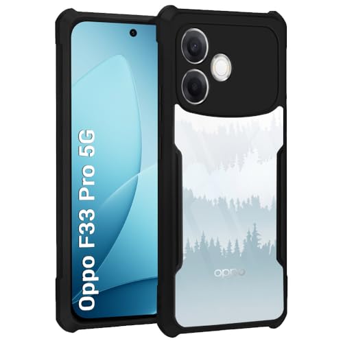 Image of TheGiftKart Shockproof Crystal Clear Back Cover Case for Oppo F33 Pro 5G | 360 Degree Protection | Protective Design | Transparent Back Cover Case for Oppo F33 Pro 5G (PC & TPU, Black Bumper)