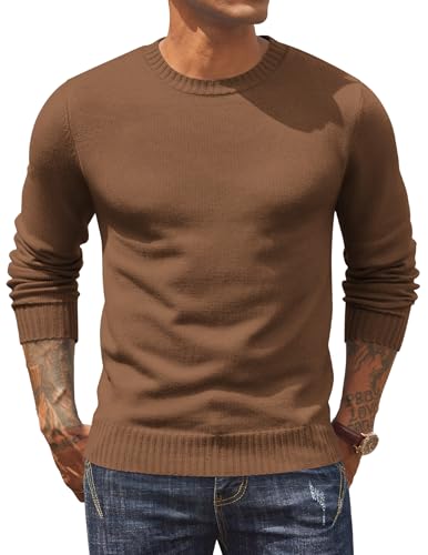 COOFANDY Men's Crewneck Sweaters Knit Dress Pullover Long Sleeve