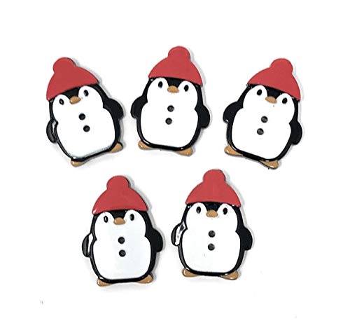Tricot Créations Boutons Fantaisie de Noël en Forme de Pingouin Lot de 6 Cover