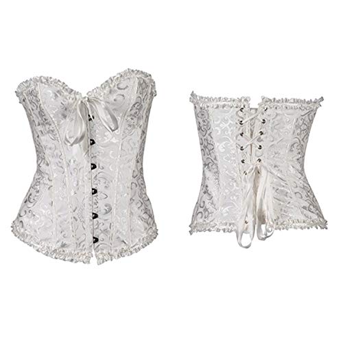 Kaczmarek Lady Sexy Corset Basque Top Lingerie Feminina Vestido Tamanho 3XL Branco