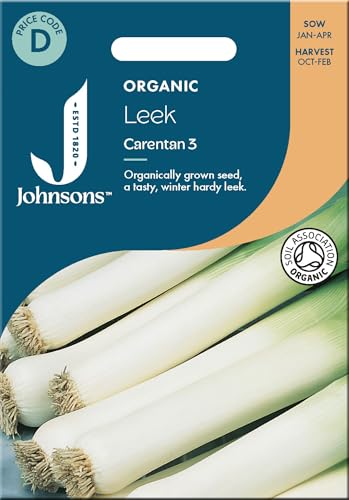 Johnsons Organic Leek Seeds 'Carentan 3' for Planting UK- Organic Vegetable Seeds