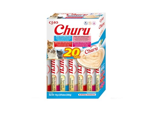 Produktbild von INABA Churu Katzenleckerlis Liquid Snack Variety Box Thunfisch & Meeresfrüchte - 20 x 14 g