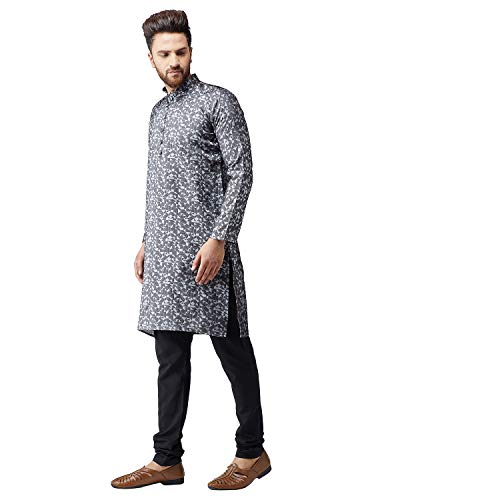 Image of SOJANYA Men's Jacquard Silk Long Kurta - Diwali Celebration Ethnic Wear for Men