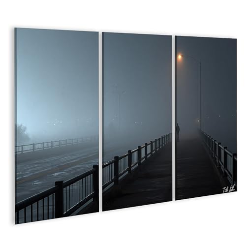 Tableau sur toile deco salon contemporain paysage de brume