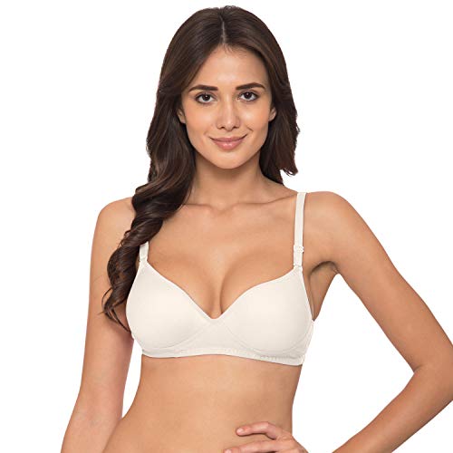 Image of Komli - Heavily Padded Push-Up Bra - Cotton Rich - Balconette - 3 /4th Coverage, Seamless, Wireless, Multiway Straps - T-Shirt Bra