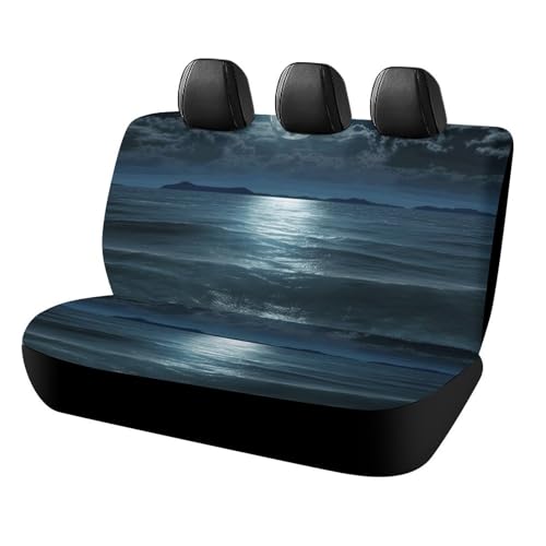 Housse de siège de voiture imperméable motif lune et mer, protection élégante auto et SUV