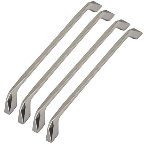 Image of Atom 12.8 inches Zinc Pull Handle | Silver Satin Finish | Office Wardrobe Furniture Kitchen Drawer Cabinet Push Bar, 229, Pack of 4