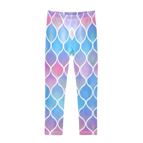 Toddler Girls Leggings Printed Yoga Pants Leggings Rainbow Fish Scale for Kids