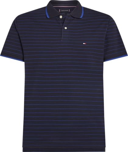 Tommy Hilfiger Men's Short Sleeve Casual Polo Shirts in Regular Fit with Stripe Designs