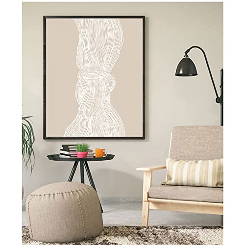 Toile nordique fleur abstraite pour un salon chaleureux