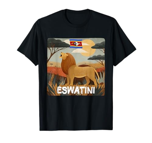 Superbe Costume Graphique Eswatini Nature avec Lion T-Shirt
