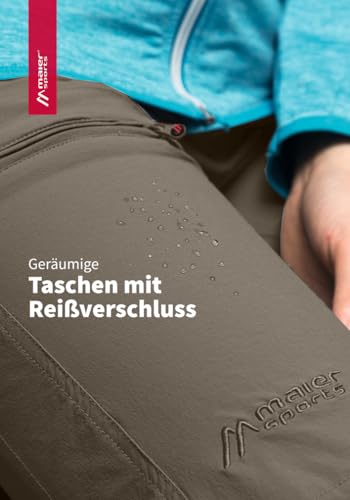 Maier Sports Lulaka, Damen Wanderhose, Wasserabweisende Outdoorhose für Trekking und Hiking, PFC-frei, mSTRETCH pro 4 & Dryprotec, Rollup-Funktion, Braun, 46 (W38/L32)