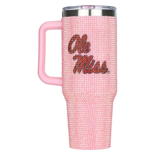 Image of The Memory Company Officially Licensed 40oz Pink Bling Game Day Tumbler, University of Mississippi