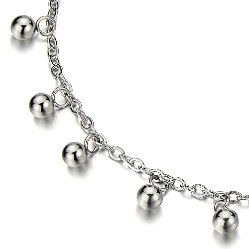 Coolsteelandbeyond Stainless Steel Anklet Bracelet With Dangling Charms Of Balls #TOP1