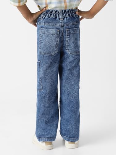 Image of Nautinati Boys Cotton Denim Jeans with Value-Added Detailing | Age 2-10 Years