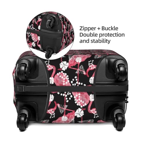 Tropical Flamingo Print Luggage Cover Washable Elasticated Suitcase Covers TSA Approved Stylish Dust and Scratch Resistant Case Protector for Kids and Adults4
