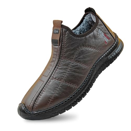 Men's Casual Sneakers Winter Warm Slip On Comfortable Walking Shoes Non Slip Thick Sole for Daily Wear