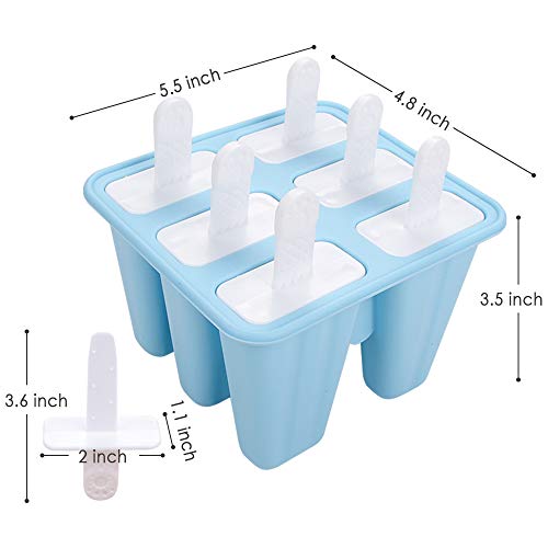image for Webake Popsicle Molds 6 Pieces Silicone Ice Pop Mold Reusable Ice Crea