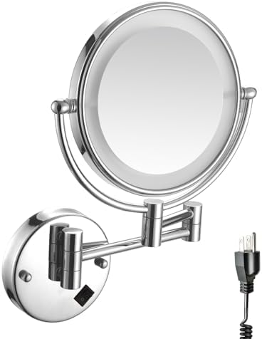 Amazon.com - Segetta 8" Wall Mounted Makeup Mirror with LED Plug-in AC ...