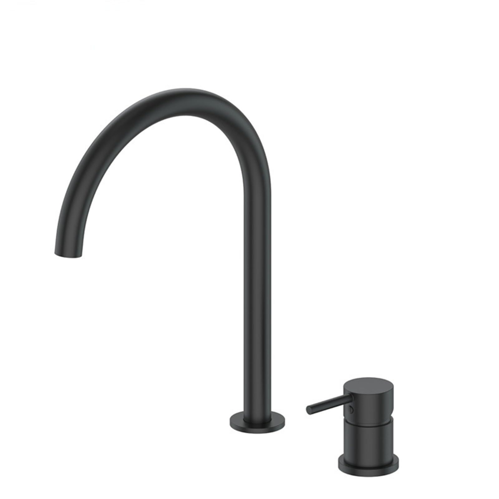 FQWNCIEG Black Basin Taps 2 Hole Gooseneck Single Mixer Tap Bathroom Sink Made of Stainless Steel