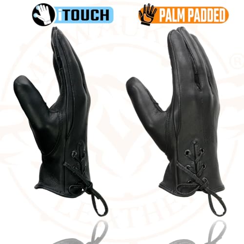Image of Milwaukee Leather Women's US Deerskin Leather Full Finger Driving Motorcycle Hand Gloves