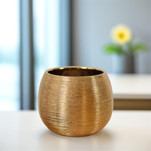 Pot de fleurs en céramique anti déformation contenant robuste or pour succulentes durables