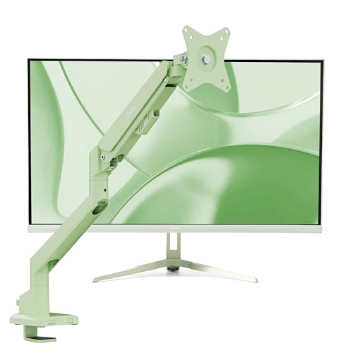 Image of Pixio PX27U Wave Mint Green 27 inch 160Hz Refresh Rate 4K 3840x2160p Resolution Fast IPS Panel 1ms GTG Response Time 4K Gaming Monitor and PS1S Wave Mint Green Single Monitor Arm