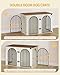 Hzuaneri Hundekäfig Möbel, 108 cm Hundebox für Zuhause, 3 Türen, Bogentür, Moderne Hundebox Indoor für Hunde, Beistelltisch, Hundekäfig Hochbelastbar, 108 x 64 x 76 cm, Weiß Braun DFC86014B
