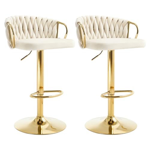 WOLTU Barhocker 2er Set, Barstühle höhenverstellbar 360°...