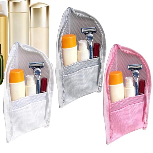 Neceser – Grande De Malla Impermeable, Estuche Transparente para Cosméticos De Viaje, Soporte para Contenedores De Higiene | Organizador Vertical De Cuidado Personal para Viajes De Negoci