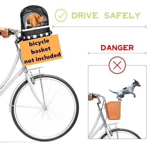 Abdeckung für Hundefahrradkörbe Fahrradkorb Hund Schutzhülle Atmungsaktiv Abnehmbare Haustierabdeckung für Fahrradkorb Fahrrad Lenkerkorb Hunde Katzen 29x24 cm